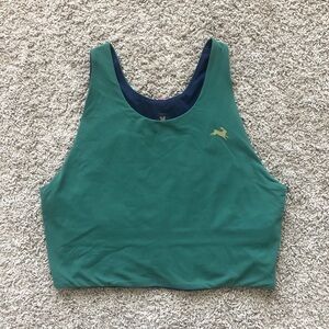 Tracksmith Lane Five Crop Top Green Women’s Medium